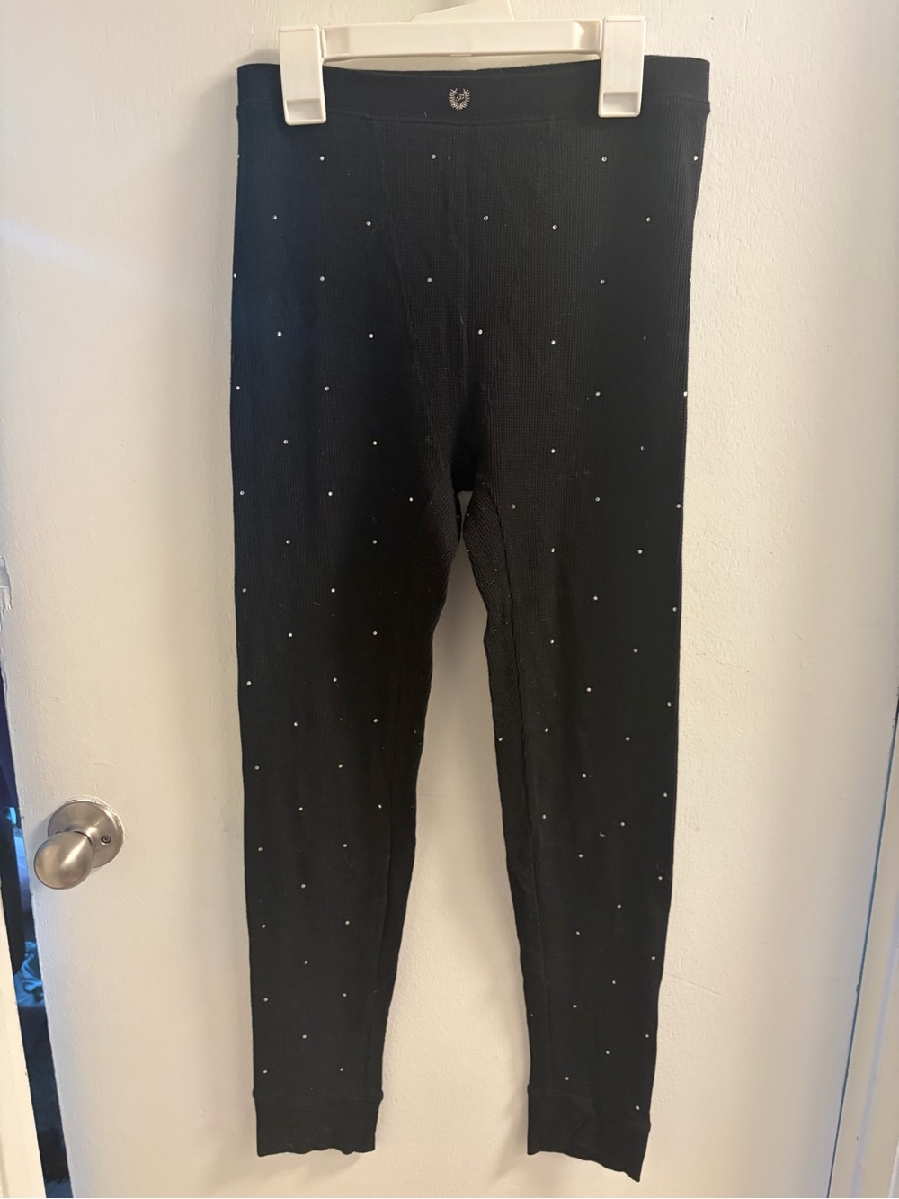 PINK Victoria's Secret Black Studded Knit Leggings